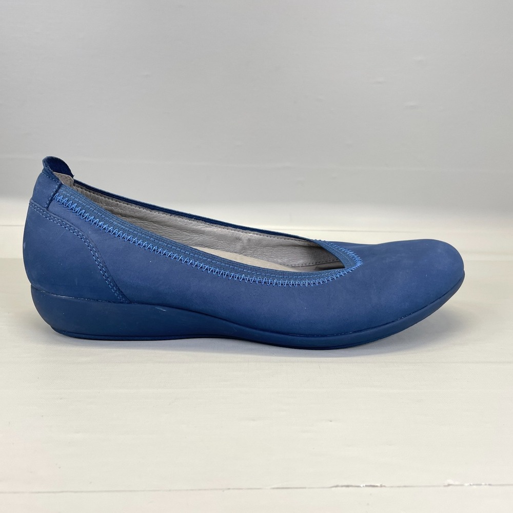 Dansko Kristen Ballet Flats Womens Size 41 US 10.5 Blue Nubuck Slip On Shoes